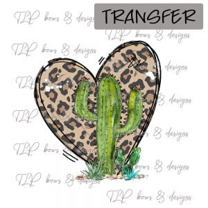 Heart Cheetah Cactus- Transfer