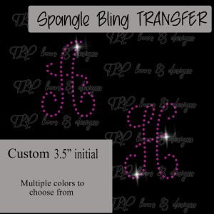 Letter Initial  Bling-Choose Color-SPANGLE