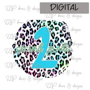 2nd Grade Round Multi Leopard Sublimation File or Printable File