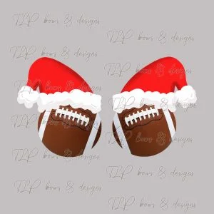 Santa Hat Football Ornament Design-Sublimation File or Printable File