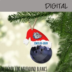 Santa Hat Bowling Ball Basketball Ornament Design-Sublimation File or Printable File