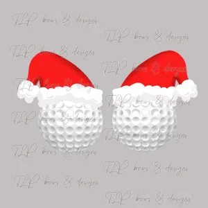Santa Hat Sport Ball Golf Ornament Design-Sublimation File or Printable File