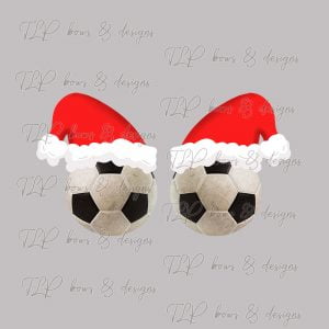 Santa Hat Sport Ball Soccer Ornament Design-Sublimation File or Printable File