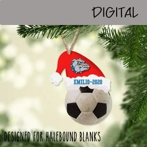 Santa Hat Sport Ball Soccer Ornament Design-Sublimation File or Printable File