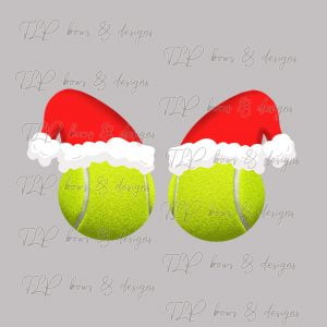 Santa Hat Sport Ball Tennis Ornament Design-Sublimation File or Printable File