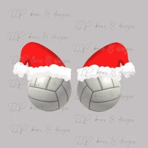 Santa Hat Sport Ball Volleyball Ornament Design-Sublimation File or Printable File