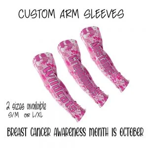 Breast Cancer Awareness Cure, Believe Arm Sleeves with Team Name