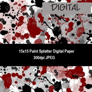 Maroon and Black Splatter Digital Paper-Sublimation File or Printable File