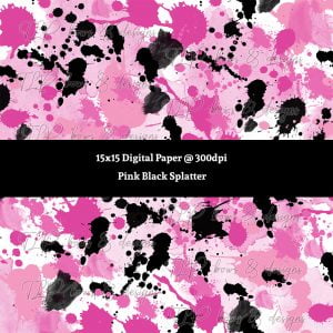 Pink and Black Splatter Digital Paper-Sublimation File or Printable File