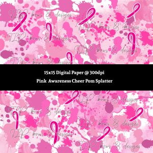 Pink Ribbon Splatter Digital Paper-Sublimation File or Printable File