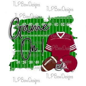 Game On Football Deep Red Jersey Field Sublimation File or Printable File