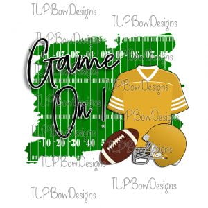 Game On Football Yellow Gold Jersey Field Sublimation File or Printable File