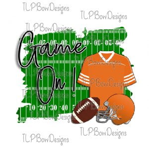 Game On Football Orange Jersey Field Sublimation File or Printable File