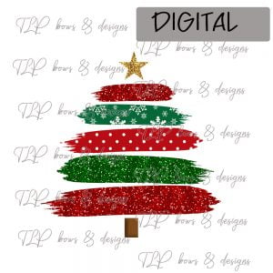 Brush Stroke Christmas Tree Sublimation-Print File