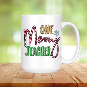 One Merry Teacher Ceramic Mug