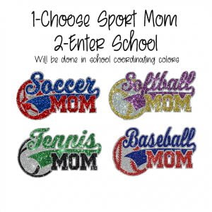 Sport of Choice Mom Bling Decal-Choose your Colors