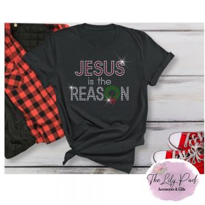 Jesus is the Reason Holiday Spangle Bling Shirt