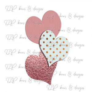 Heart Trio Door/Wall Hanger design Rose Pink – Sublimation download
