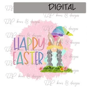 Happy Easter Gnome Scene Sublimation Printable File