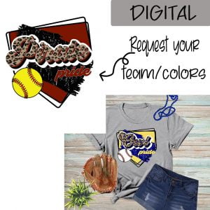 Custom Mascot Color Cheetah Heart Softball/Baseball Game Day Sublimation Printable File