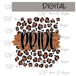 Cheetah Print Pride Orange Faux Glitter Sublimation Printable File