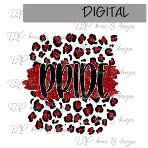 Cheetah Print Pride Red Faux Glitter Sublimation Printable File