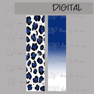 Cheetah Print Royal Faux Glitter Ombre Cheer Bow PNG