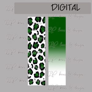 Cheetah Print Green Faux Glitter Ombre Cheer Bow PNG