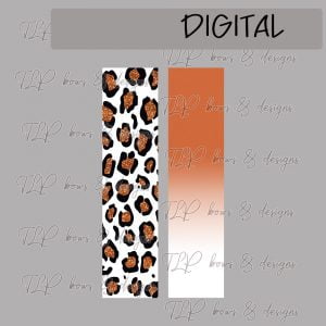 Cheetah Print Orange Faux Glitter Ombre Cheer Bow PNG