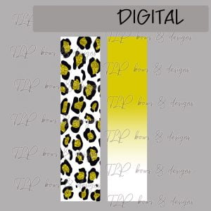 Cheetah Print Yellow Faux Glitter Ombre Cheer Bow PNG
