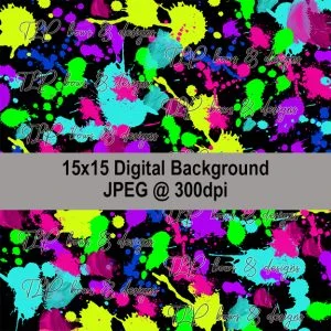 Bright Multi Colored Splatter Digital Paper-Sublimation File or Printable File