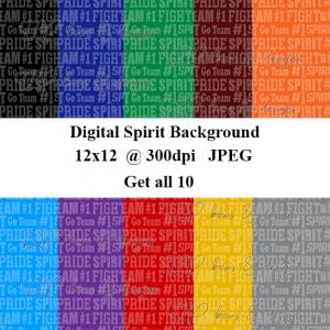 Go Fight Win Spirit Digital Paper Bundle-Sublimation or Printable File