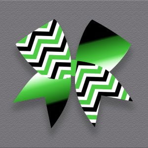Bright Green and Black Chevron Ombre Cheer Bow PNG