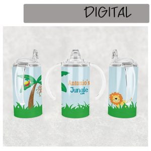 Jungle Theme Sublimation Printable Sippy Cup File
