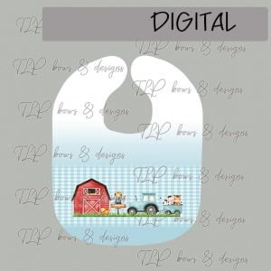 Boy Farm Theme Baby Bib Sublimation Printable File