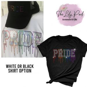 Pride Rainbow word Spangle Bling Shirt