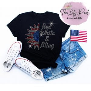 Red White and Bling Spangle Bling Shirt