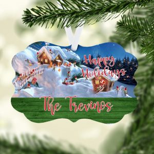 Northpole Happy Holidays Ornament Sublimation Design PNG file