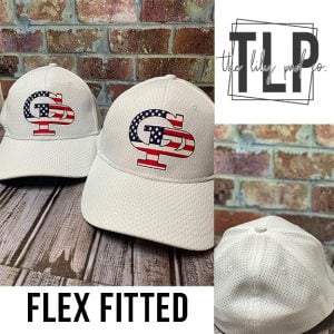 G-P Interlock Flag Print White FlexFit Hat