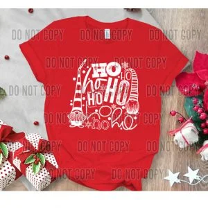 Ho Ho Ho Gnome White DTF Transfer