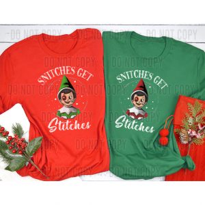 Snitches get Stiches Elf DTF transfer