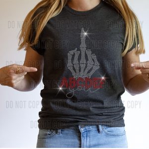 ABCDEF you Black Spangle Bling Tee
