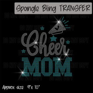 Cheer Mom stars megaphone Spangle Transfer