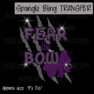 Fear the Bow Spangle Transfer