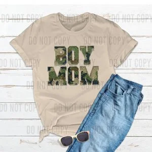 Boy Mom Camo Chenille DTF transfer