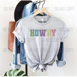 HOWDY Faux Chenille DTF transfer
