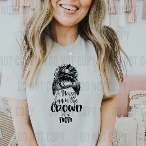 Messy Bun Crown DTF Transfer