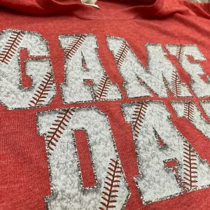 Game Day Baseball Chenille Look Graphic Tee