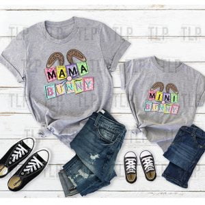 Mama Bunny and Mini Bunny Graphic Tshirts