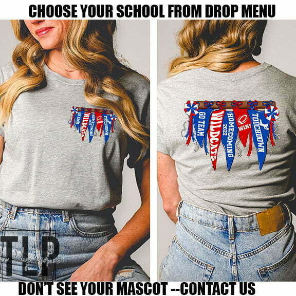 Mascot Homecoming Pennant Graphic Tee-Pick your School